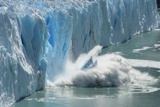 Iceberg collapsing
