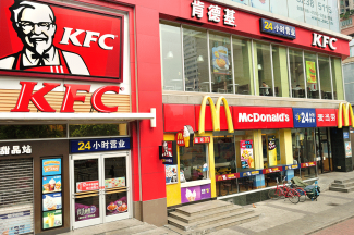 KFC and McDonald's exteriors
